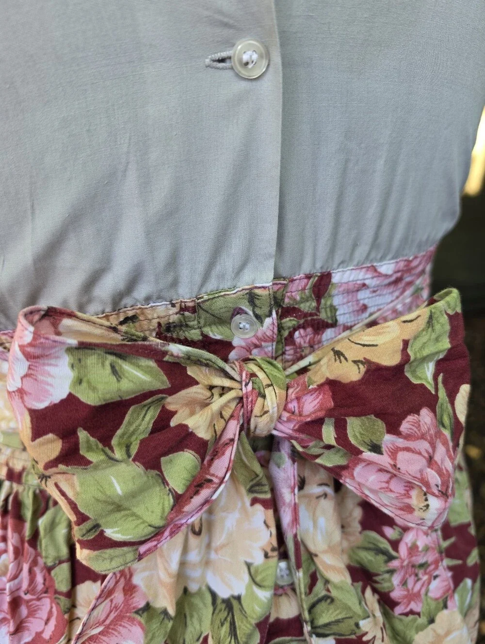 Vtg 70's 80's Floral High Collar Midi Dress Cottagecore Dark Academic Modest